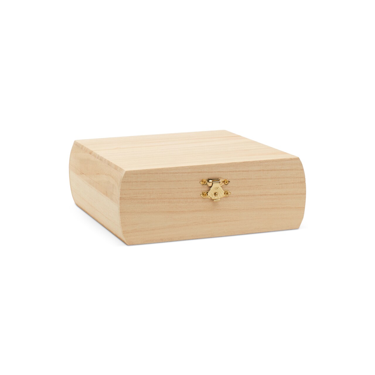 Wooden crate with hinged lid deals